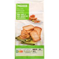 Biscote sin sal EROSKI, 100 rebanadas, paquete 750 g