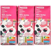 Batido de fresa EROSKI, pack 6x200 ml