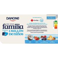 Yogur sabor fresa-coco-frutas del bosque DANONE, pack 8x120 g