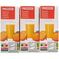 Zumo de naranja EROSKI, pack 6x20 cl