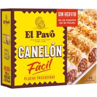 Canelones instant EL PAVO, 18 placas, caja 125 g