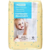 Protector para cama de bebé 60x60 EROSKI, paquete 10 uds