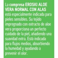 Compresa aloe normal EROSKI, paquete 14 uds