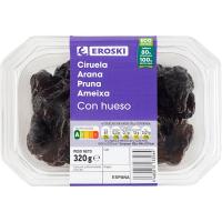 Ciruelas con hueso EROSKI, tarrina 320 g