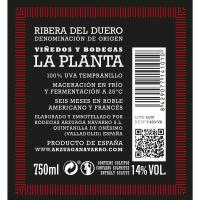 Vino Tinto R. del Duero LA PLANTA, botella 75 cl