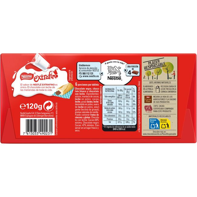 Tres chocolates NESTLÉ, tableta 120 g