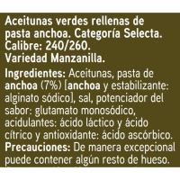 Aceitunas rellenas de anchoa EROSKI, pack 6x50 g