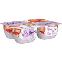 Yogur desnatado de fresa VITALÍNEA SATISFACCIÓN, pack 4x135 g