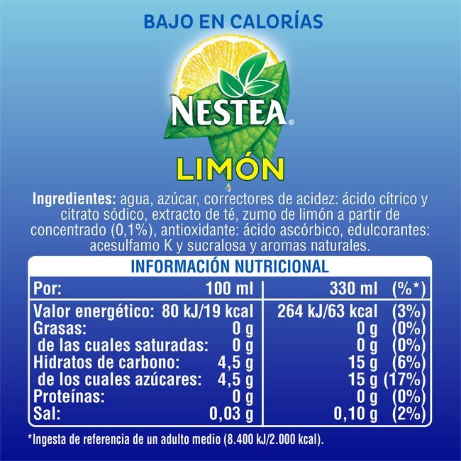 Tè al limòn NESTEA, pack 9x33 cl