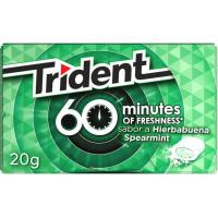 Chicle de hierbabuena Lc TRIDENT 60 Minutos, paquete 20 g