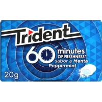 Chicle de menta Lc TRIDENT 60 Minutos, paquete 20 g