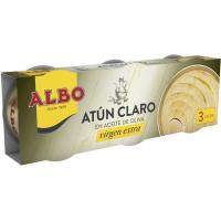 Atún claro en aceite virgen ALBO, pack 3x65 g