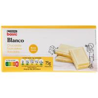 Chocolate blanco EROSKI BASIC, tableta 75 g