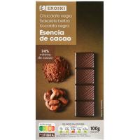 Chocolate negro 74% cacao EROSKI, tableta 100 g