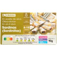 Sardinilla en aceite de oliva EROSKI, lata 90 g