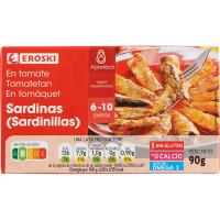 Sardinilla en salsa de tomate EROSKI, lata 90 g