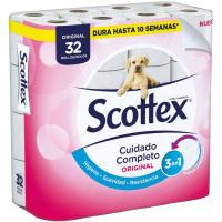 Papel higiénico original SCOTTEX, paquete 32 rollos