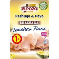 Pechuga de pavo braseada lonchas finas ELPOZO, bandeja 85 g