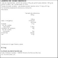 Jamón de cebo 50% raza ibérica LEGADO ELPOZO, pieza aprox. 8 kg