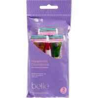 Maquinilla depilatoria desechable 3 hojas belle, pack 3 uds