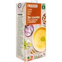 Caldo de cocido EROSKI, brik 1 litro