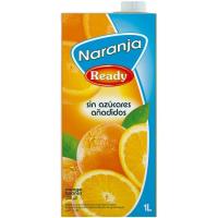 Zumo de naranja sin azúcar añadido READY, brik 1 litro