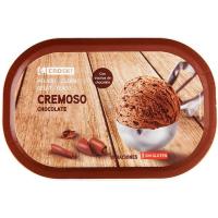 Helado de chocolate en trozos EROSKI, tarrina 500 g