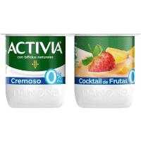 Activia 0% cremoso multifruta DANONE, pack 4x120 g