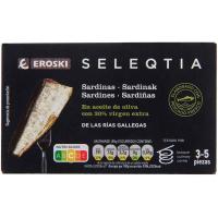 Sardina Rías Gallegas aceite oliva EROSKI SELEQTIA, lata 120 g