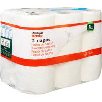 Papel de cocina blanco EROSKI BASIC, paquete 6 rollos