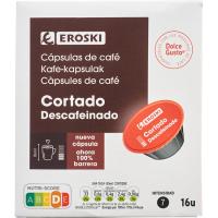 Café cortado descafeinado comp. Dolce Gusto EROSKI, caja 16 uds