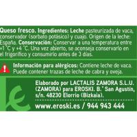 Queso fresco bajo contenido de sal EROSKI, pack 4x62,5 g