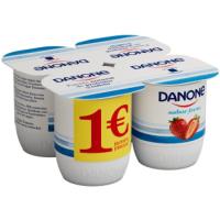 Yogur sabor a fresa DANONE, pack 4x120 g