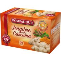 Infusión de jengibre con cúrcuma POMPADOUR, caja 20 sobres