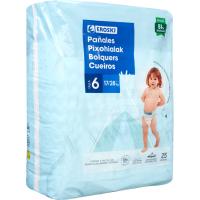 Pañal canal absorbente 17-22 kg Talla 6 EROSKI, paquete 25 uds