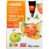 Bolsita 100% multifrutas EROSKI, pack 4x100 g