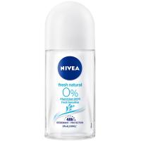 Desodorante 0% aluminio NIVEA FRESH NATURAL, roll on 50 ml