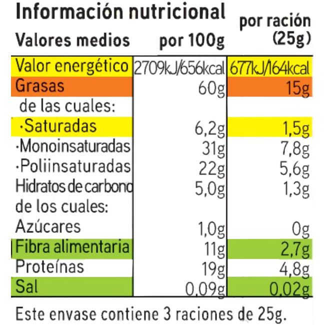 Mix fibra sin sal añadida EROSKI, bolsa 75 g