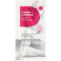 Bandas depilatorias de cera cuerpo&piernas belle, paquete 20 uds