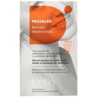 Bandas depilatorias faciales de cera belle, paquete 16 uds