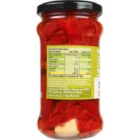 Pimiento del piquillo en tiras con ajo EROSKI, frasco 225 g