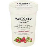 Yogur artesano sabor frambuesas PASTORET, tarrina 500 g