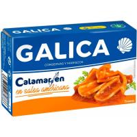 Trozos de calamares en salsa americana GALICA, lata 120 g