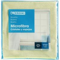 Bayeta microfibra para cristales EROSKI, pack 1 ud.