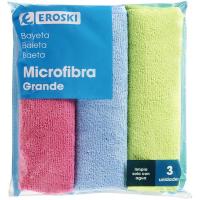 Bayeta microfibra grande EROSKI, pack 3 uds.