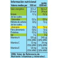 Bebida de melocotón sin azúcar añadido EROSKI, pack 6x20 cl