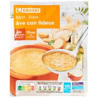 Sopa de ave con fideos EROSKI, sobre 76 g