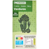 Caldo de verduras EROSKI, 10 pastillas, caja 90 g