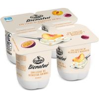 Yogur con melocotón-maracuya CLESA Bientatur, pack 4x115 g