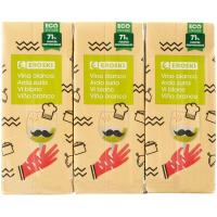 Vino de mesa blanco mini brick EROSKI, pack 3x187 ml